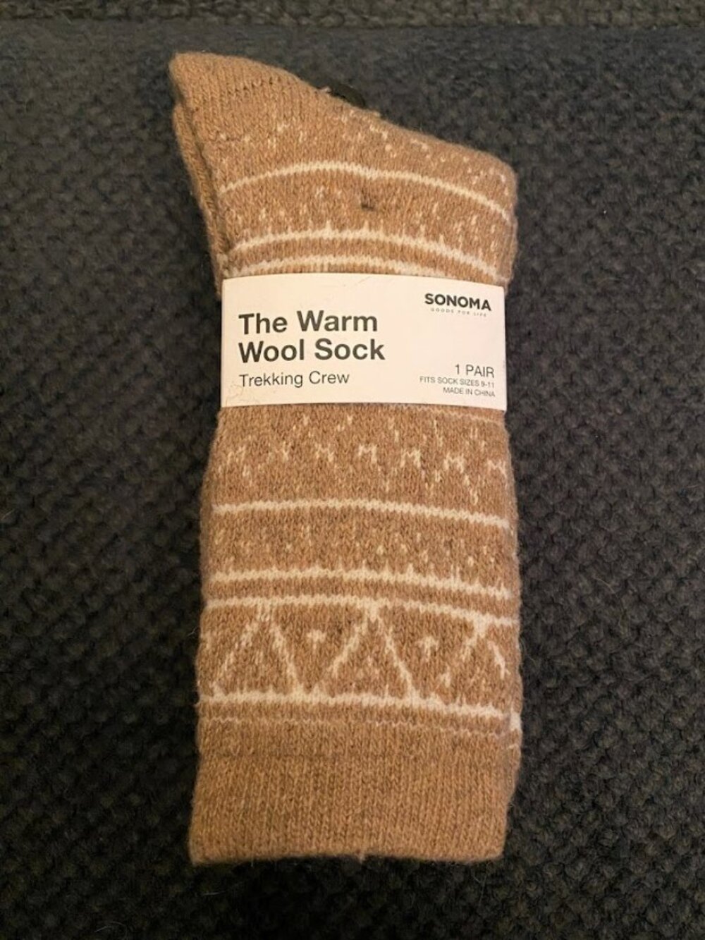 NWT Sonoma The Warm Wool Socks Trekking Crew 1 Pair